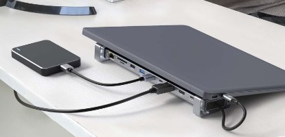 Docking postaja MANHATTAN 10-in-1 Multiport Hub, USB-C na 2x 4K 60Hz HDMI, 3x USB-A, USB-C PD 100W, USB-C, SD/microSD čitač, Gigabit RJ45