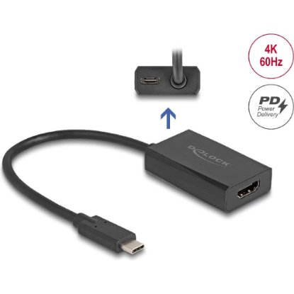 Adapter DELOCK, USB-C (m) na HDMI (Ž), crni