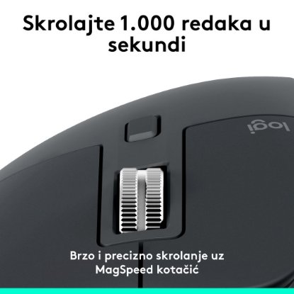 Miš LOGITECH MX Master 3S Performance, laserski, bežični, BT, graphite