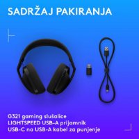 Slušalice LOGITECH Gaming G321, bežične, BT, USB, crne