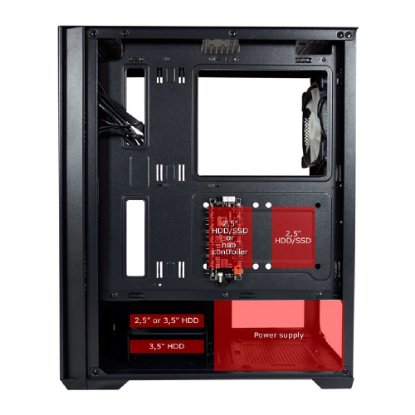 Ohišje LC POWER LC-717B-ON Meshwork_L Dark, MIDI, ATX, steklo, črno, brez napajalnika