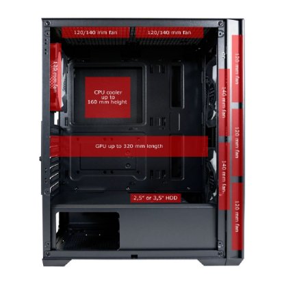 Ohišje LC POWER LC-717B-ON Meshwork_L Dark, MIDI, ATX, steklo, črno, brez napajalnika
