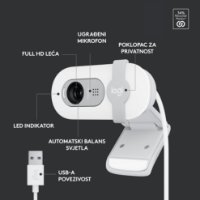 Web kamera LOGITECH Brio 100, bela