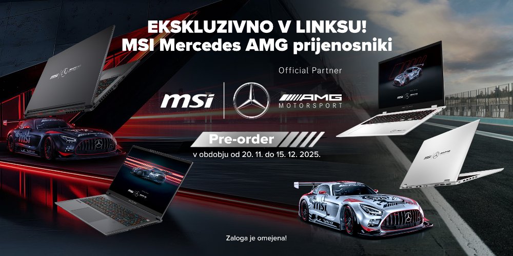 Prikažite detalje za Prednaroči MSI prenosnike Mercedes AMG Edition samo v Links-u!