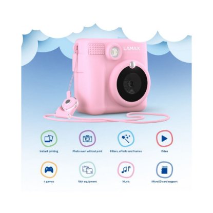 Otroški instant fotoaparat LAMAX InstaKid1, igre, mp3 player, rozi
