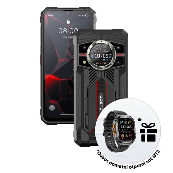 OPEN BOX - Mobitel CUBOT KingKong 11, 6,72", 16GB, 256GB, Android 15, crni + Pametni sat CUBOT GT3 Amoled, crni
