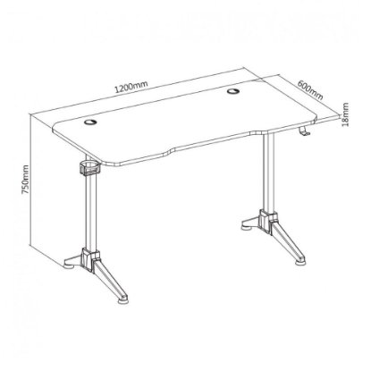 Gaming miza WHITE SHARK Fire Shadow, RGB, crno-rdeči