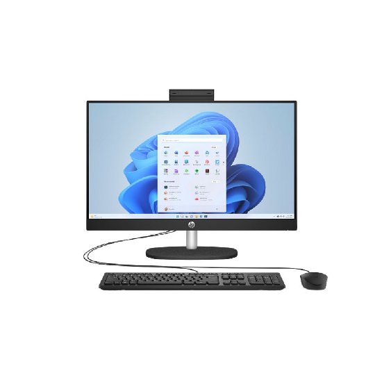 Računalo AiO HP 24-cr0049ny / 23,8" FHD IPS, Core i7 1355U, 16GB, 1TB SSD, Intel Iris Xe Graphics, WiFi, tipkovnica, miš, bez OS, crno