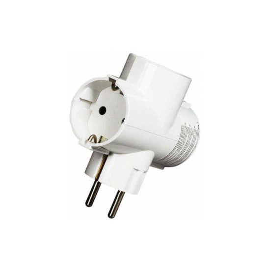 razdelnik COMMEL 3-struki T utikač, beli