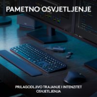 Tipkovnica + Miška LOGITECH MX Keys S Combo, brezžični, US razpored, siva