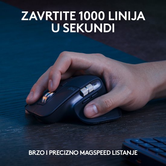 Tipkovnica + Miška LOGITECH MX Keys S Combo, brezžični, US razpored, siva