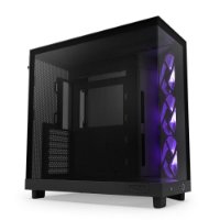 Ohišje NZXT H6 Flow RGB, ATX, steklo, črno, brez napajalnika.