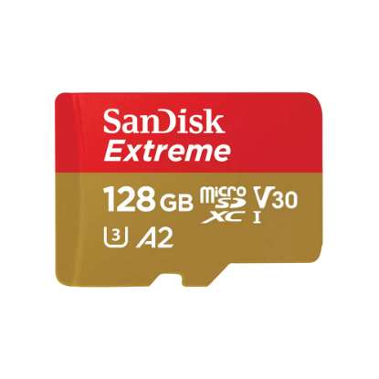 Pomnilniška kartica SANDISK, Extreme QuickFlow microSDXC, 128GB, SDSQXAA-128G-GN6AA, A2 class 10 V30 UHS-I U3 + SD adapter