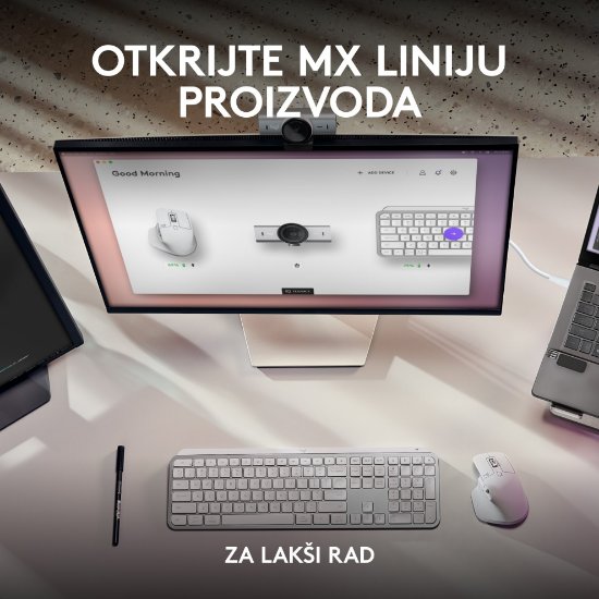 Web kamera LOGITECH MX Brio, 4K UHD, USB-C, svetlo siva