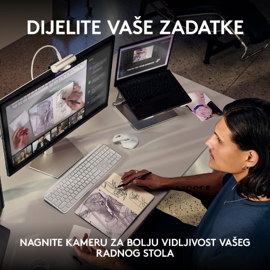 Web kamera LOGITECH MX Brio, 4K UHD, USB-C, svetlo siva