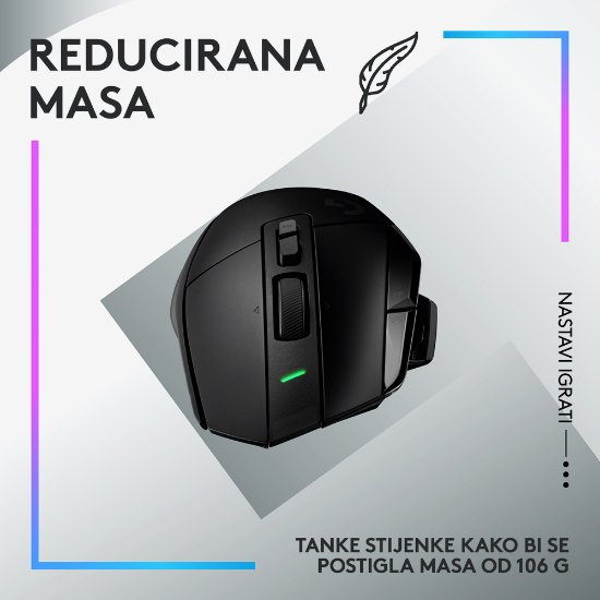 MiškaLOGITECH Gaming G502 X Plus RGB, optični, 25000dpi, brezžična, črna, USB