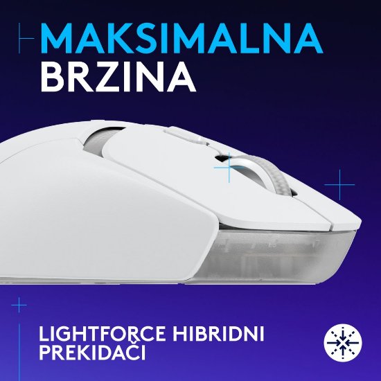Miška LOGITECH G309 Lightspeed, optična, brezžična, 25600dpi, bela