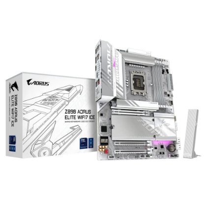Matična plošča GIGABYTE Z890 Aorus Elite WIFI7 ICE, Intel Z890, DDR5, WiFi, ATX, podnožje 1851, bela