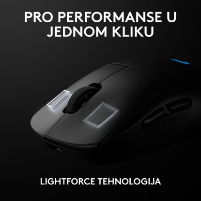 Miška LOGITECH Pro 2 Lightspeed, RGB, optična, brezžična, 32000dpi, črna