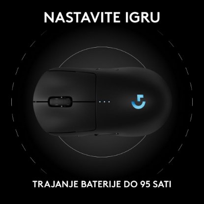 Miška LOGITECH Pro 2 Lightspeed, RGB, optična, brezžična, 32000dpi, črna