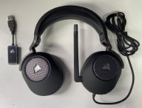 RABLJENO – Slušalke CORSAIR HS65 Surround Gaming Wireless, brezžične, mikrofon, črne