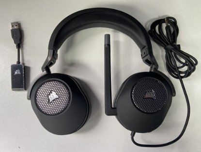RABLJENO – Slušalke CORSAIR HS65 Surround Gaming Wireless, brezžične, mikrofon, črne