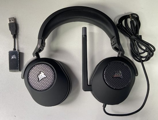 RABLJENO – Slušalke CORSAIR HS65 Surround Gaming Wireless, brezžične, mikrofon, črne