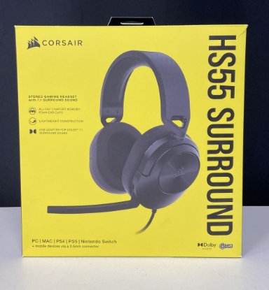 RABLJENO – Slušalke CORSAIR HS55 Surround, mikrofon, črne