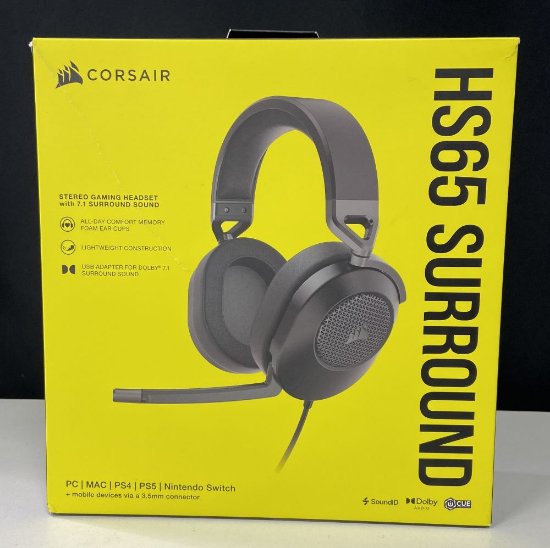 OPEN BOX - Slušalice CORSAIR HS65 Surround Gaming Wireless, bežične, mikrofon, crne
