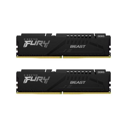 RAM pomnilnik PC-51200, 32GB, KINGSTON Fury Beast Black KF564C32BBEK2-32, EXPO, DDR5 6400MHz, kit 2x16GB