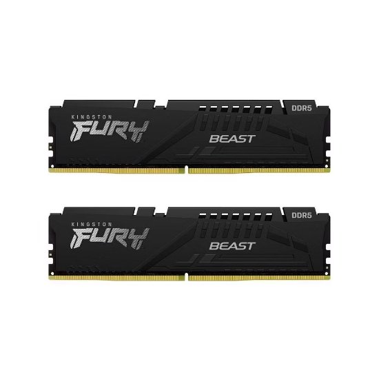 RAM pomnilnik PC-51200, 32GB, KINGSTON Fury Beast Black KF564C32BBEK2-32, EXPO, DDR5 6400MHz, kit 2x16GB