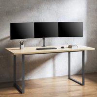 Stalak za monitor MANHATTAN 461658, za tri monitora, stolni, 13" do 27", črn