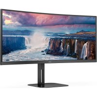 Premium monitor 34" AOC CU34V5C, WQHD, VA, 100Hz, 1ms, 300 cd/m2, FreeSync, ukrivljen, zvočniki, črnAsk ChatGPT