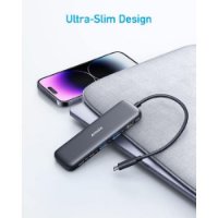 Docking station ANKER 332, USB-C na 2x USB, 2x USB-C, HDMI, crni