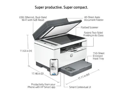 Multifunkcijski Tiskalnik HP LaserJet MFP M234sdw 6GX01F, Tiskalnik/scanner/copy, 600dpi, USB, LAN, WiFi, Bluetooth, beli