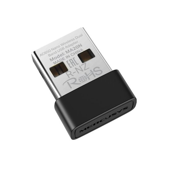 Omrežna kartica adapter USB2.0, MERCUSYS MA20N, 802.11b/g/n/ac, AC650, Dual Band, za brezičnu mrežu