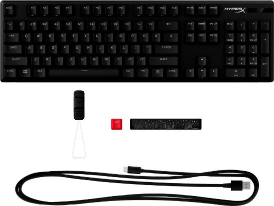 Tipkovnica HyperX Alloy Origins PBT, mehanička, HyperX Aqua switch, US/CRO layout, črna, USB