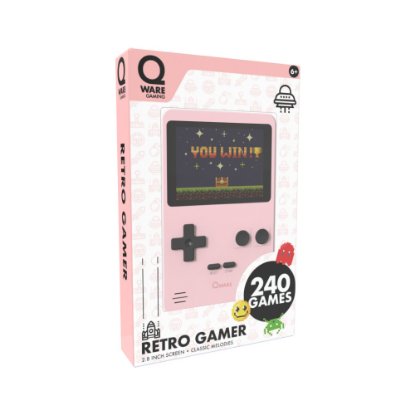 Igralna konzola QWARE Retro Gamer, 2,8" ekran, 240 igara, roza