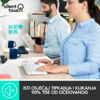Tipkovnica + miška LOGITECH MK295 Silent Wireless Combo, brezžična, bela, USB