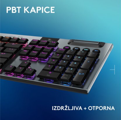 Tipkovnica LOGITECH Gaming G915 X Lightspeed Tactile, RGB, mehanička, brezžična, US Layout, črna