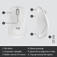 Tipkovnica + miška LOGITECH MK295 Silent Wireless Combo, brezžična, bela, USB