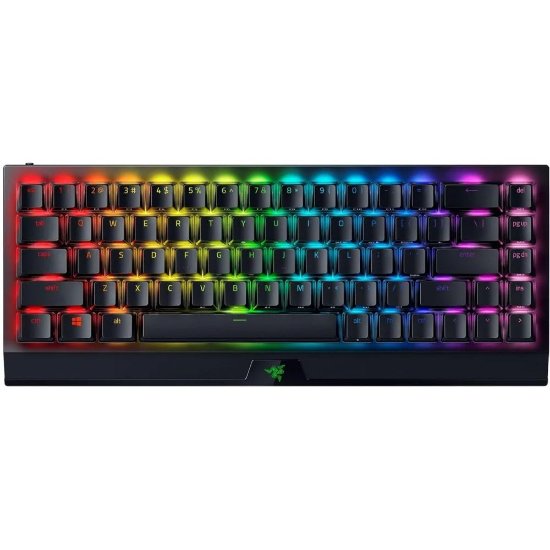 Tipkovnica RAZER BlackWidow V3 Mini HyperSpeed Phantom Edition, bežična, mehanička, Yellow, RGB, US Layout, crna, USB-C