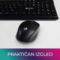 Tipkovnica + miška OCTIO KM200W, črni, bežični