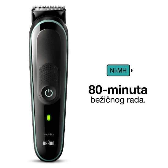 Prirezovalnik/škarje BRAUN serija 3 3441, 8v1, lase, ušesa in nos, črn