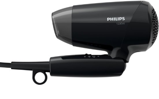Sušilnik za lase PHILIPS BHC010/10, potovalni, 1200 W, črn