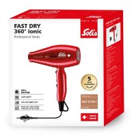 Sušilnik za lase SOLIS SOL 96817, profesionalni, hitro sušenje, 2200W, AC motor, rdeč