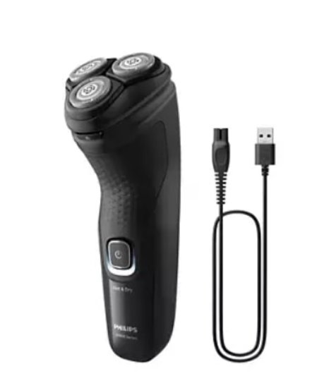 Brivnik PHILIPS X3051/00, brezžična uporaba, za mokro in suho britje, črn
