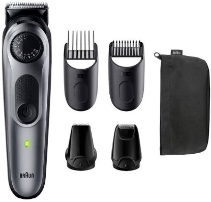 Prirezovalnik/škarje BT 5440 + 5 nastavkov, lase, brada, siv