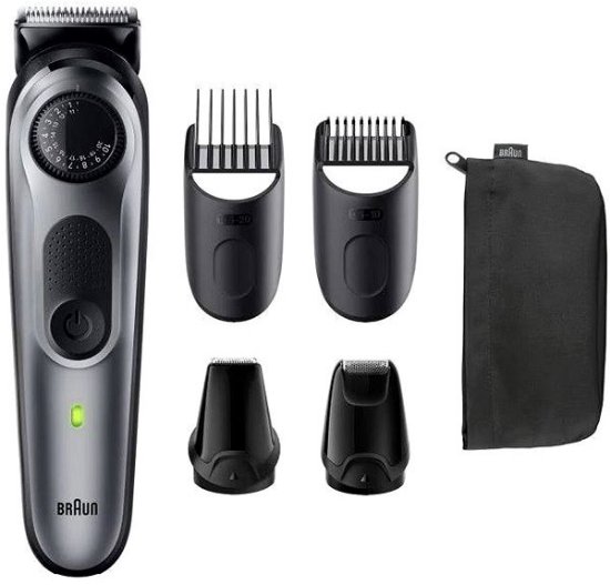 Prirezovalnik/škarje BT 5440 + 5 nastavkov, lase, brada, siv