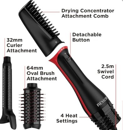 Multi-styler REVLON Salon, 3 nastavki, črn